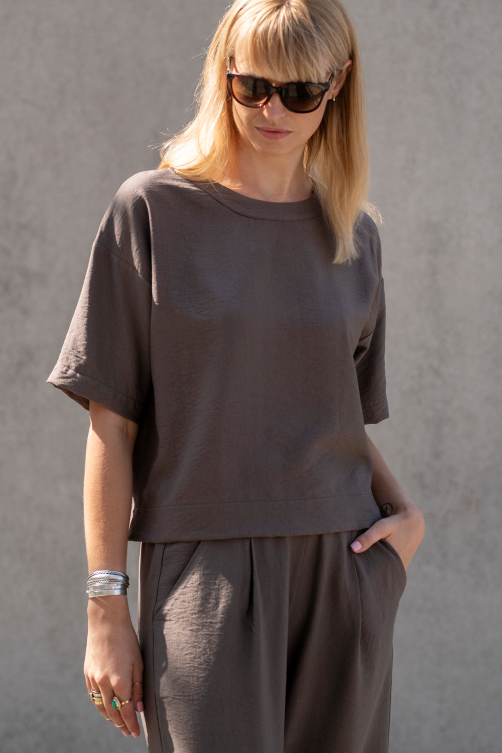 Echo t-shirt oversize – kakao