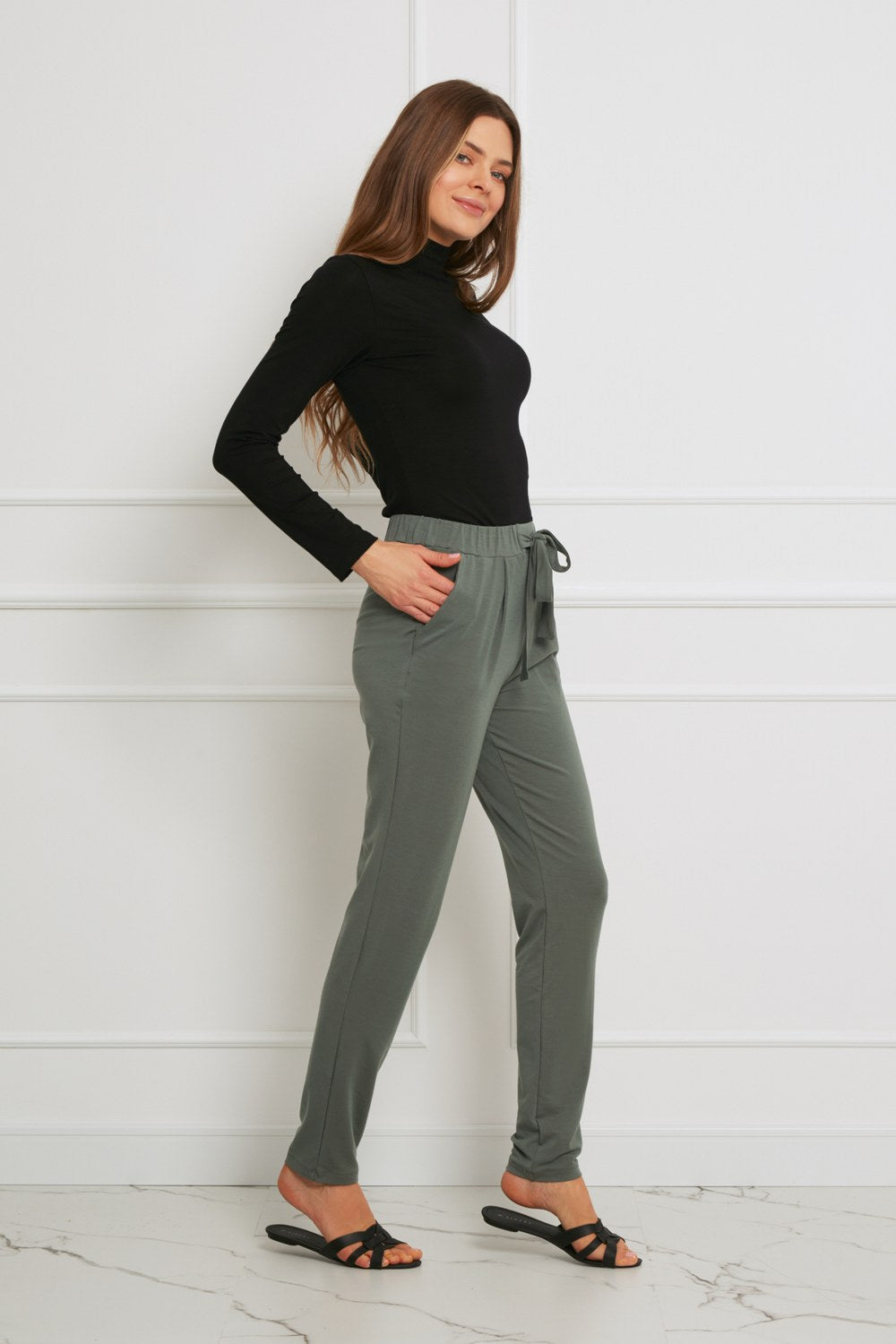 Loungewear golf z Tencelu - czarny_4