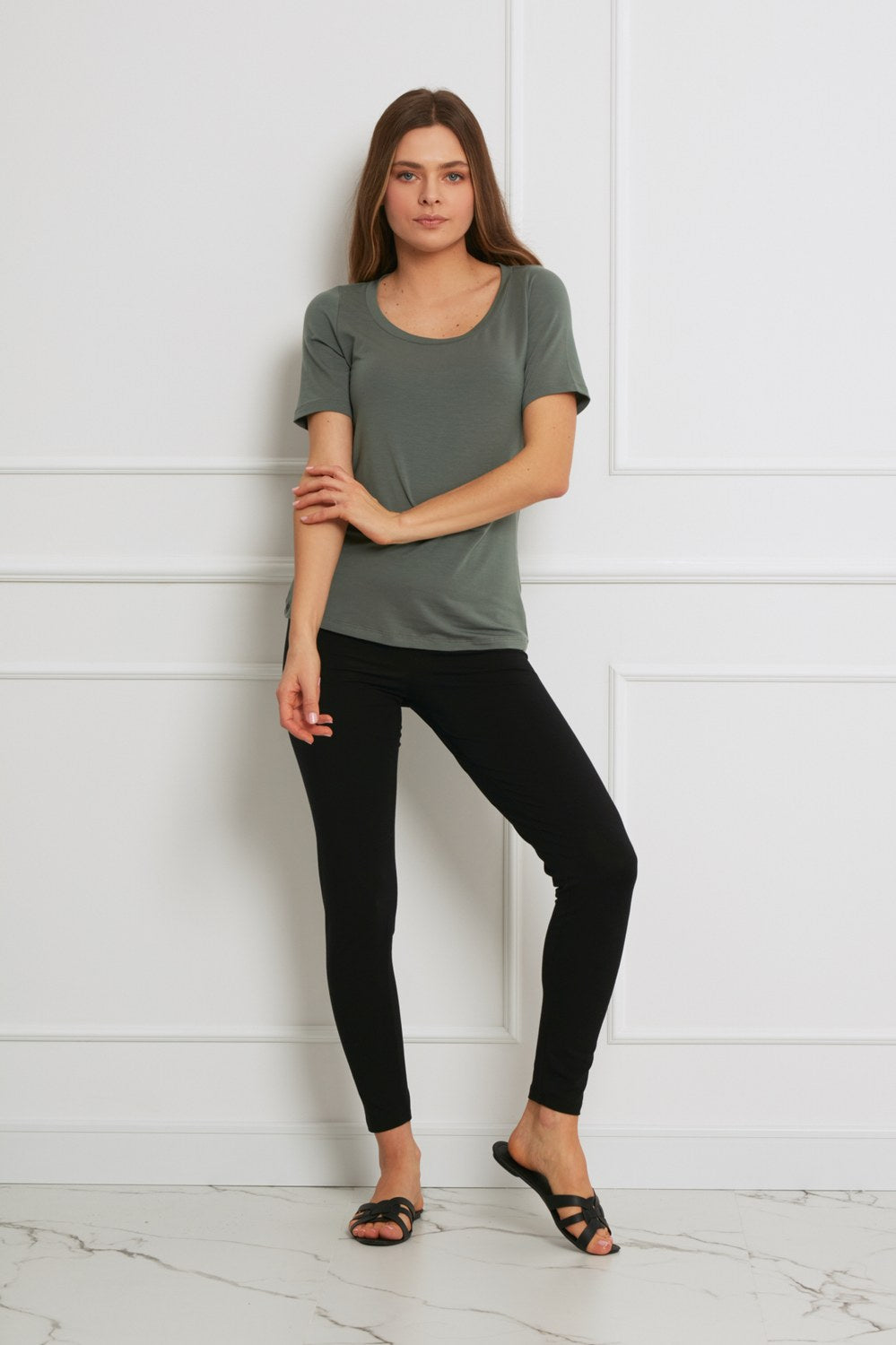 Loungewear legginsy z Tencelu - czarne