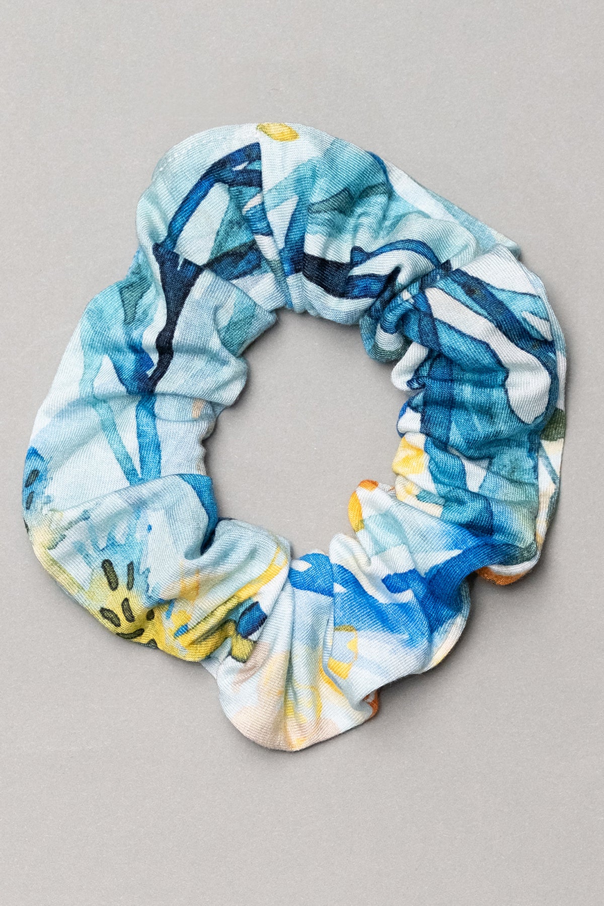 Wiskozowa gumka do włosów scrunchie – morski druk_2