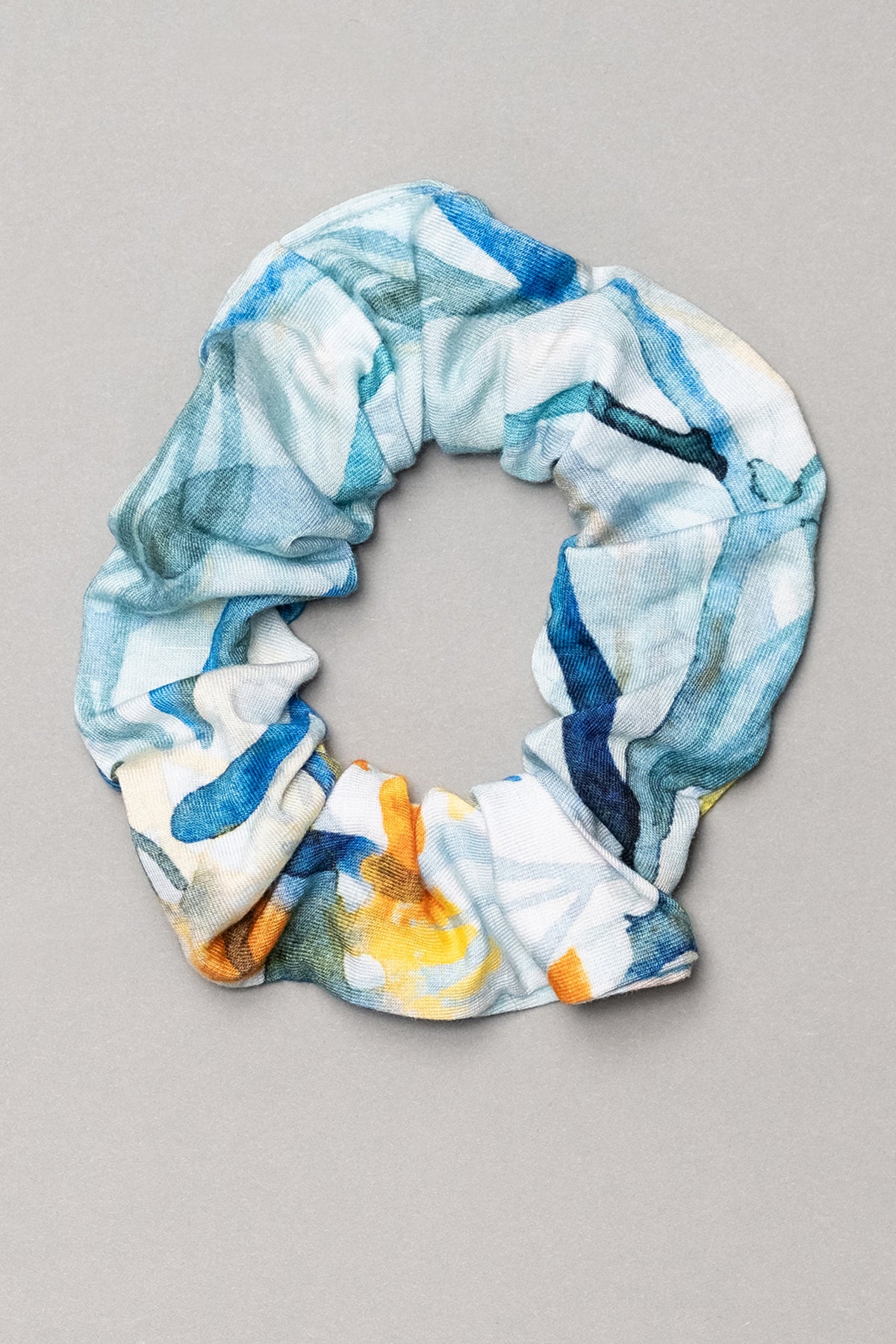 Wiskozowa gumka do włosów scrunchie – morski druk_3